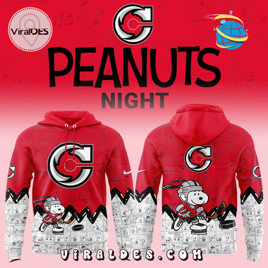 Cincinnati Cyclones Peanuts Night Anniversary Hoodie