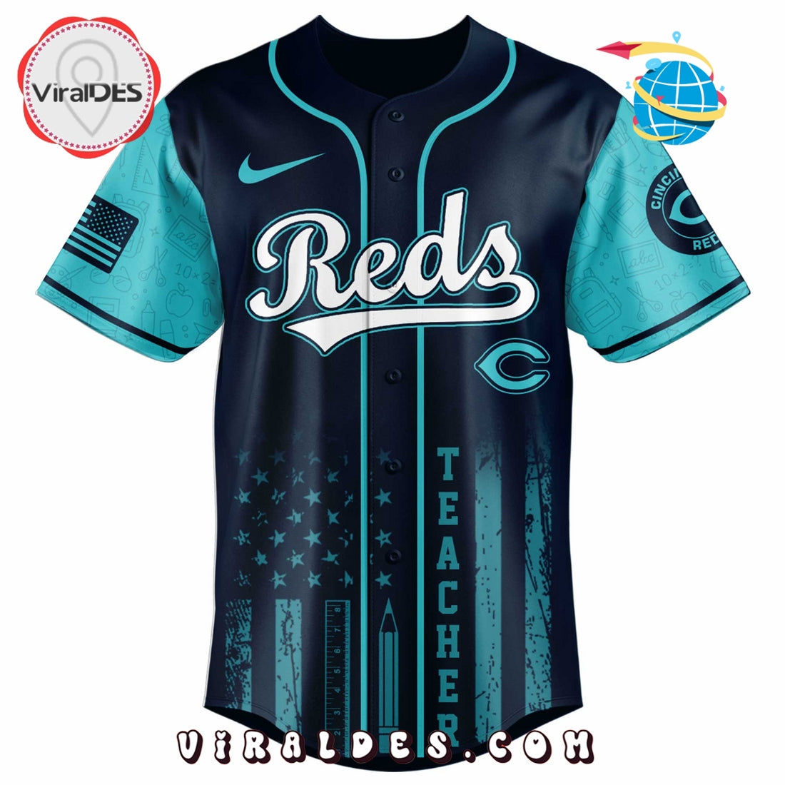 Cincinnati Reds MLB x Teacher Appreciation Day Baseball Jersey
