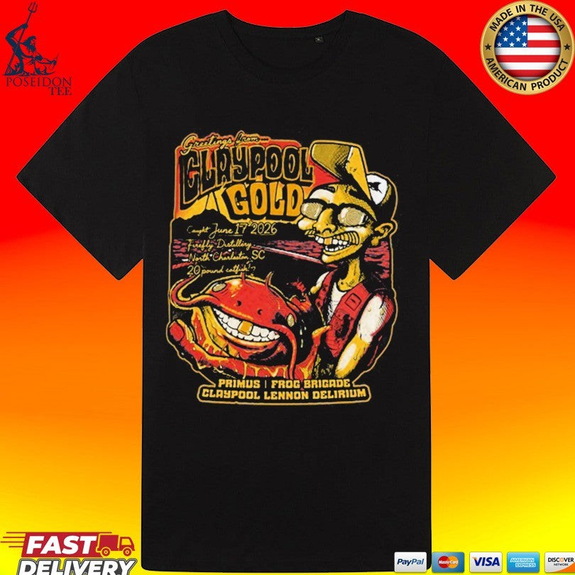 Claypool Gold Primus Frog Brigade Claypool Lennon Delirium T-shirt