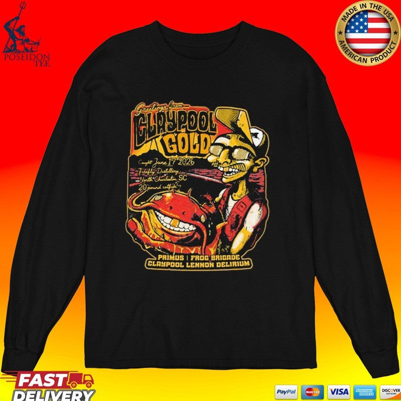 Claypool Gold Primus Frog Brigade Claypool Lennon Delirium T-shirt