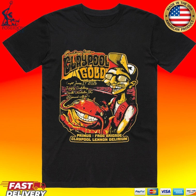 Claypool Gold Primus Frog Brigade Claypool Lennon Delirium T-shirt