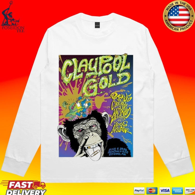 Claypool Gold Primus In Portland Me On June 9 2026 Tour T-shirt