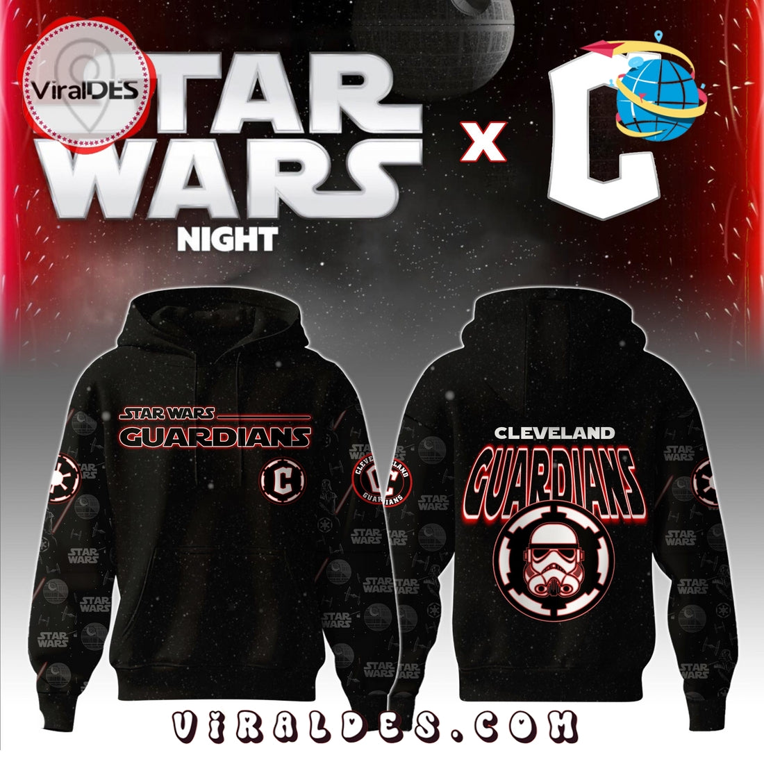 Cleveland Guardians MLB x Star War Night Hoodie, Jogger, Cap