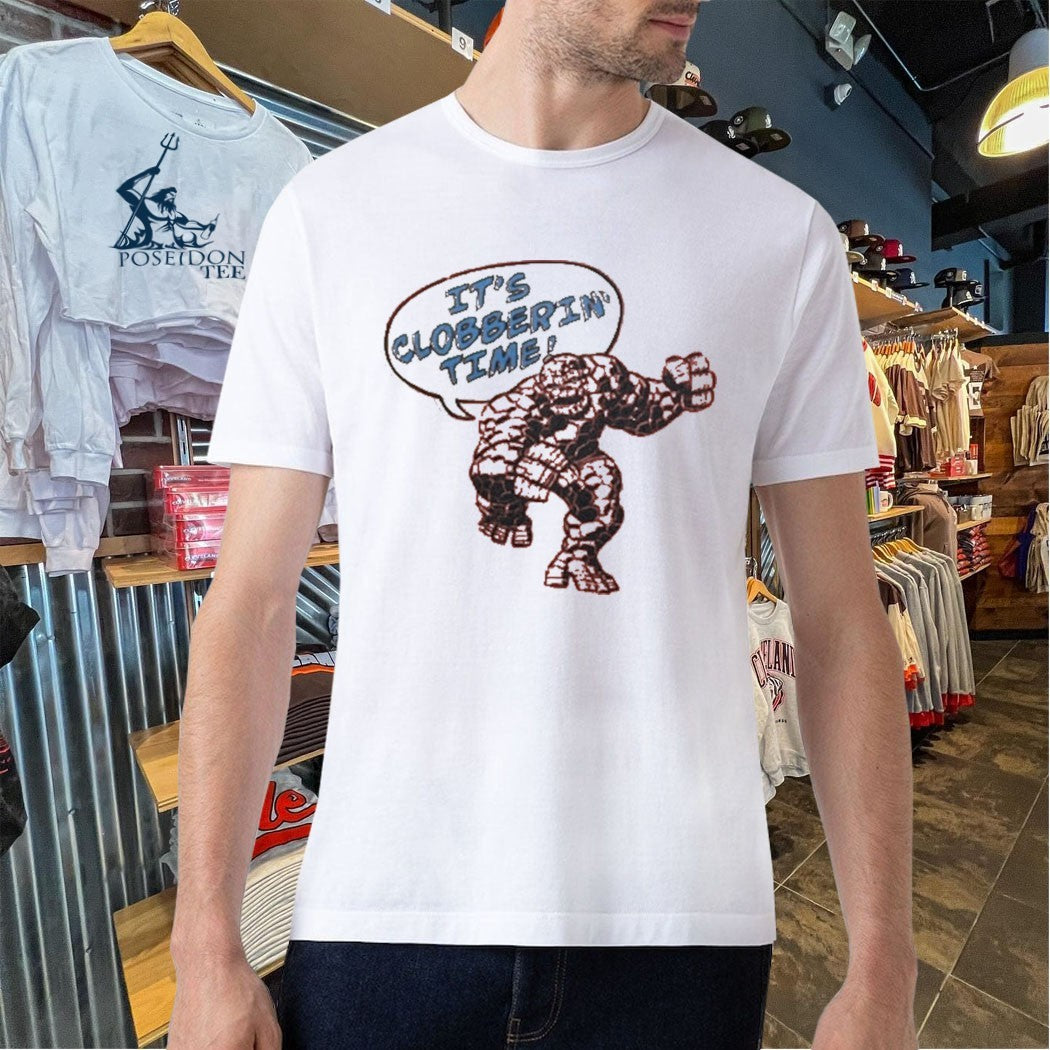Cm Punk Wearing It’s Clobberin Time T-shirt