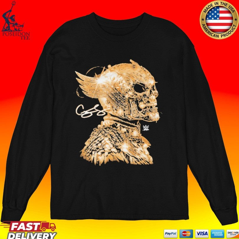 Cody Rhodes Skull Mask Gold T-shirt