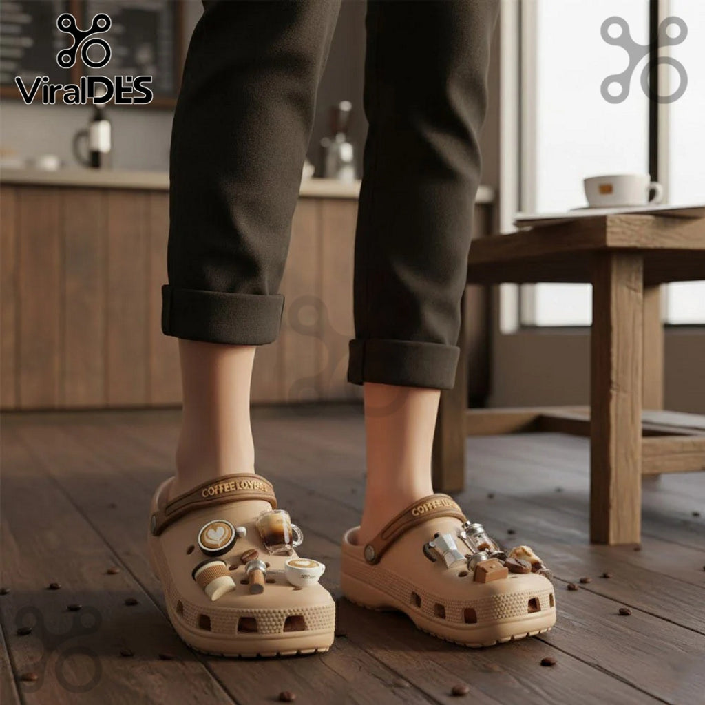 Coffee Lovers Premium Crocs Clogs With Charms