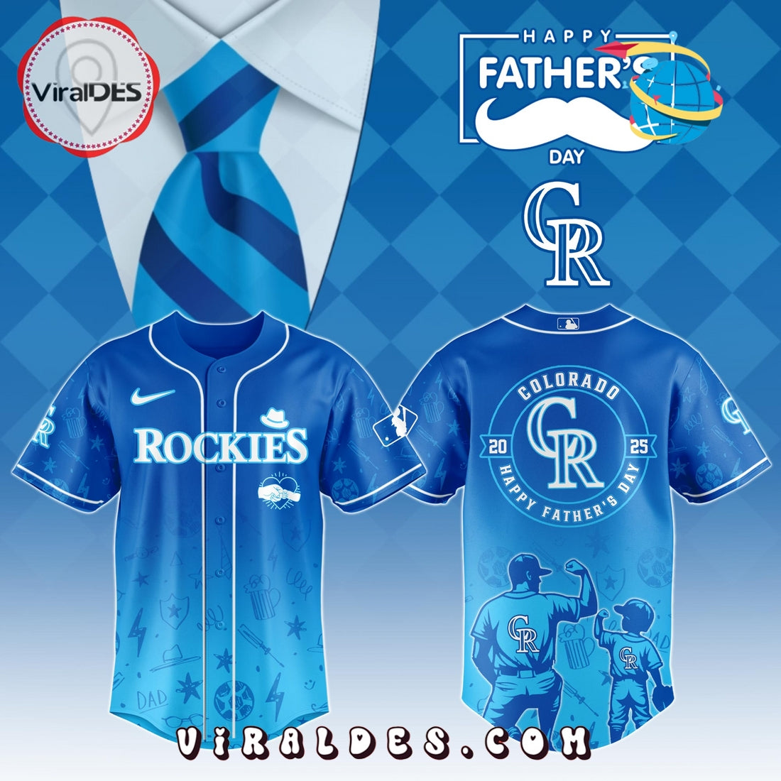 Colorado Rockies 2025 Father’s Day Baseball Jersey