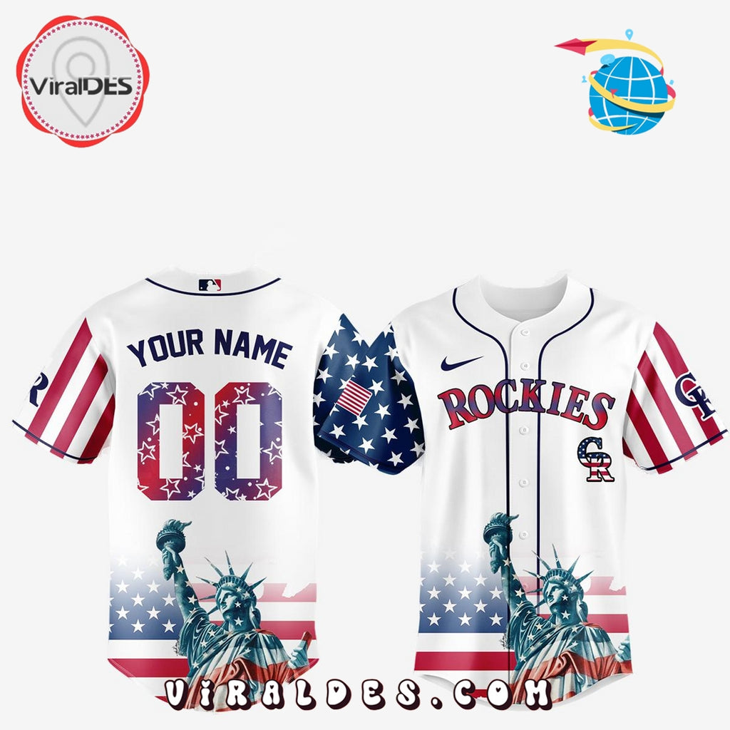 Colorado Rockies Custom Independence Day Baseball Jersey