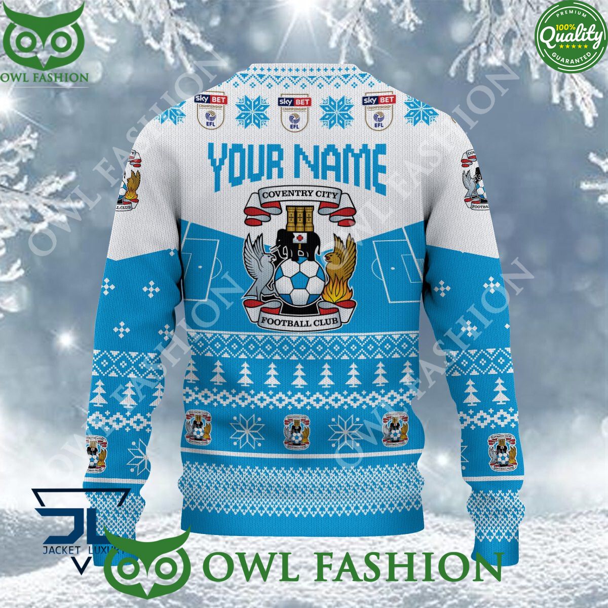 Coventry City F.C EFL 2023 Custom Ugly Christmas Sweater Jumper