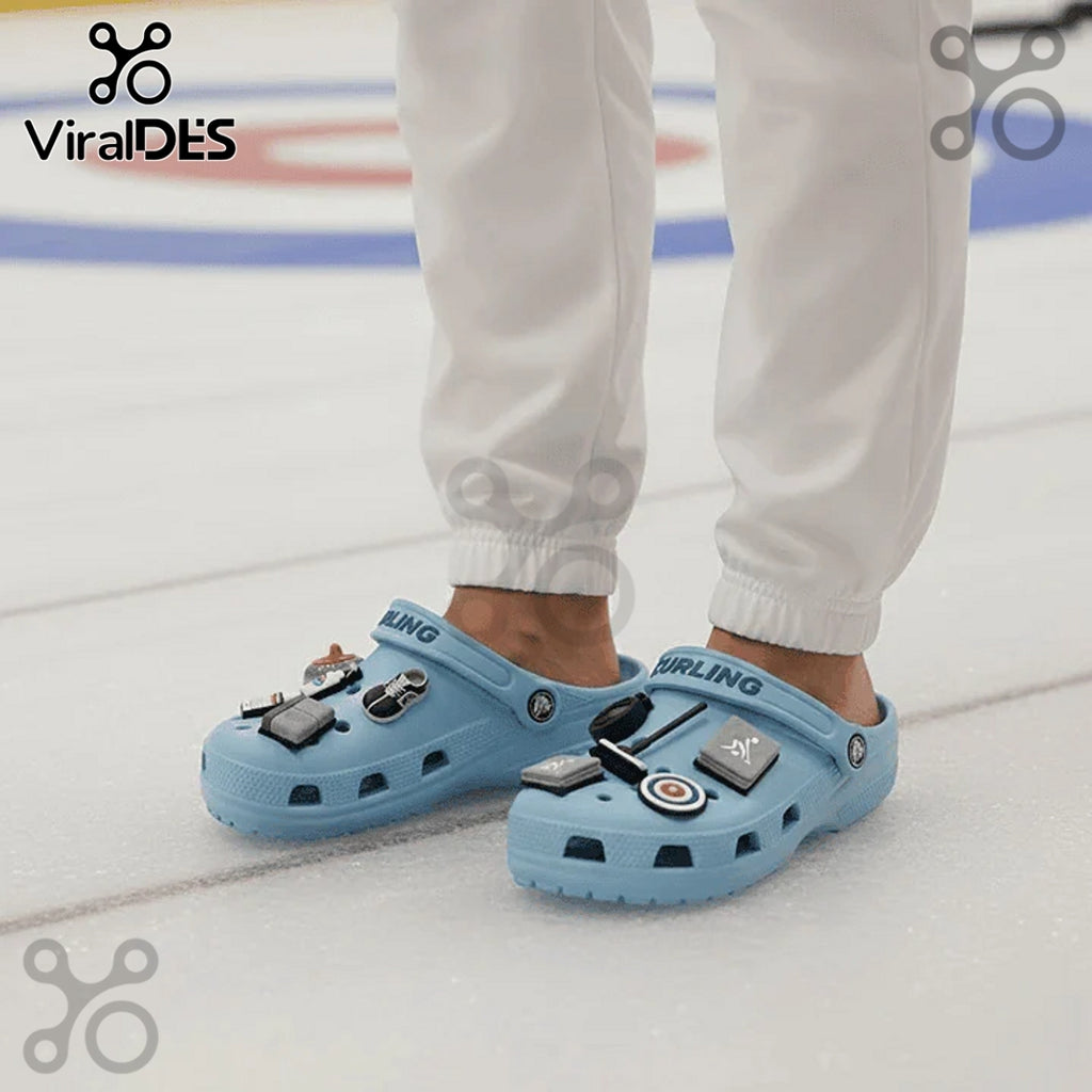 Curling Premium Crocs Clogs With Charms