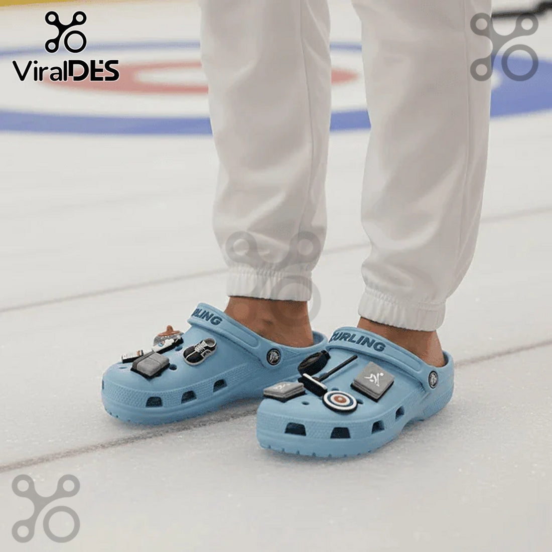 Curling Premium Crocs Clogs With Charms