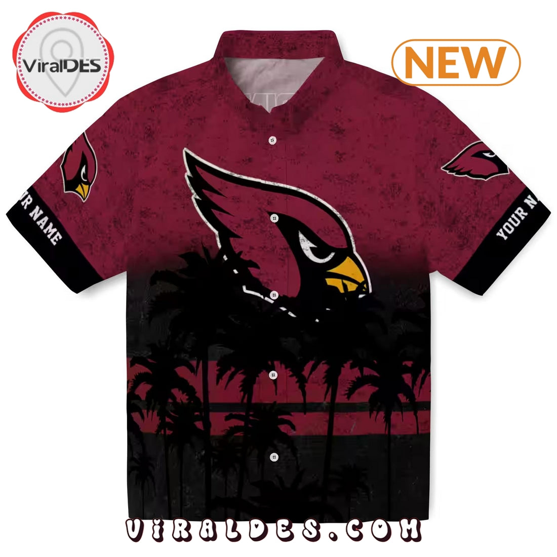 Custom Arizona Cardinals Sunset Style Hawaiian Shirt