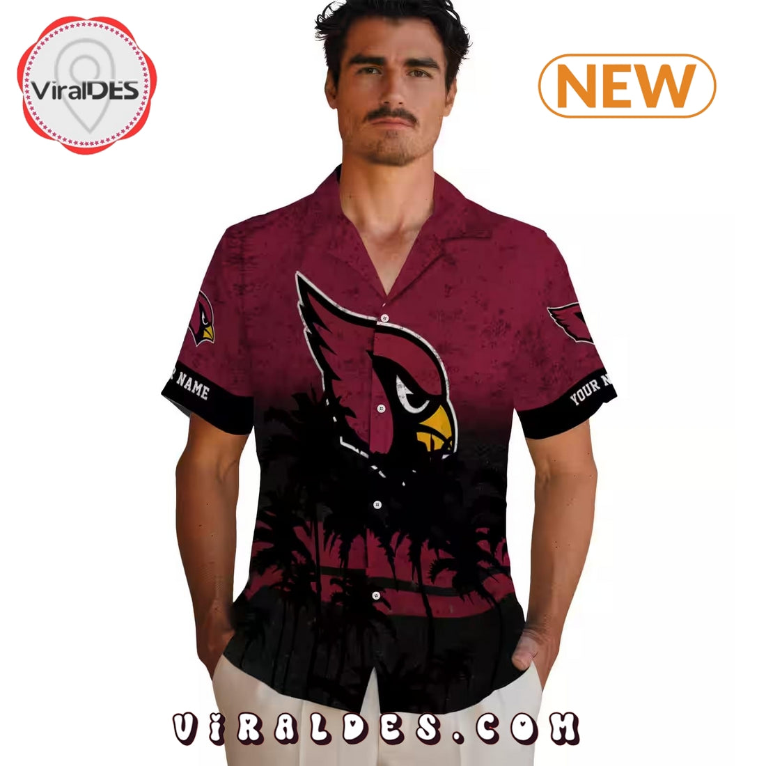 Custom Arizona Cardinals Sunset Style Hawaiian Shirt