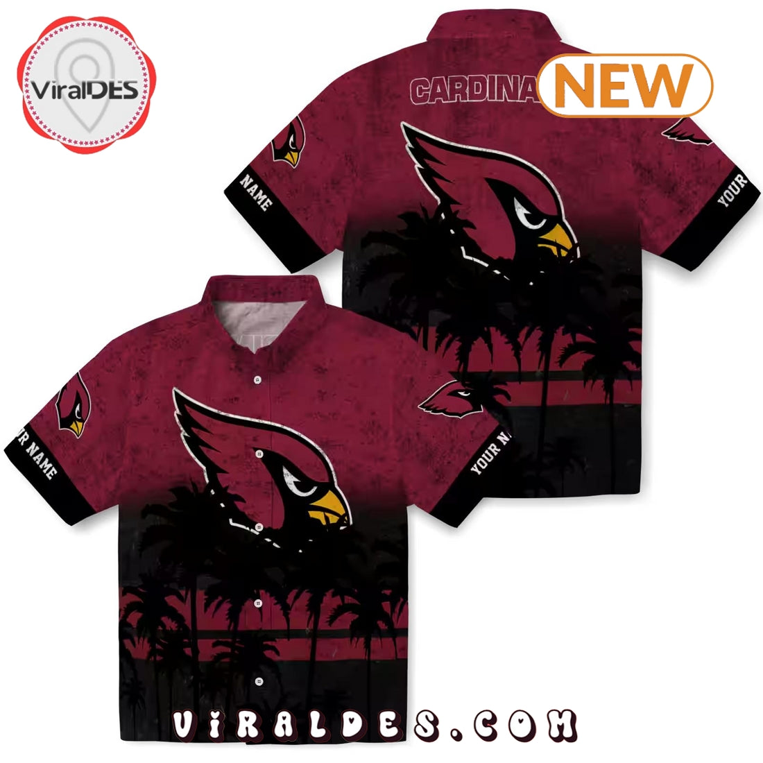 Custom Arizona Cardinals Sunset Style Hawaiian Shirt