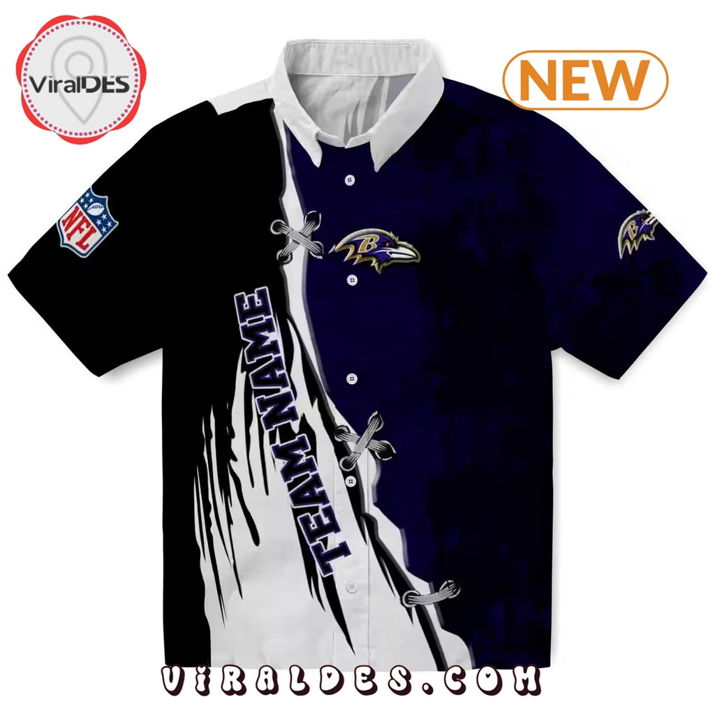 Custom Baltimore Ravens Edgy Streaks Hawaiian Shirt