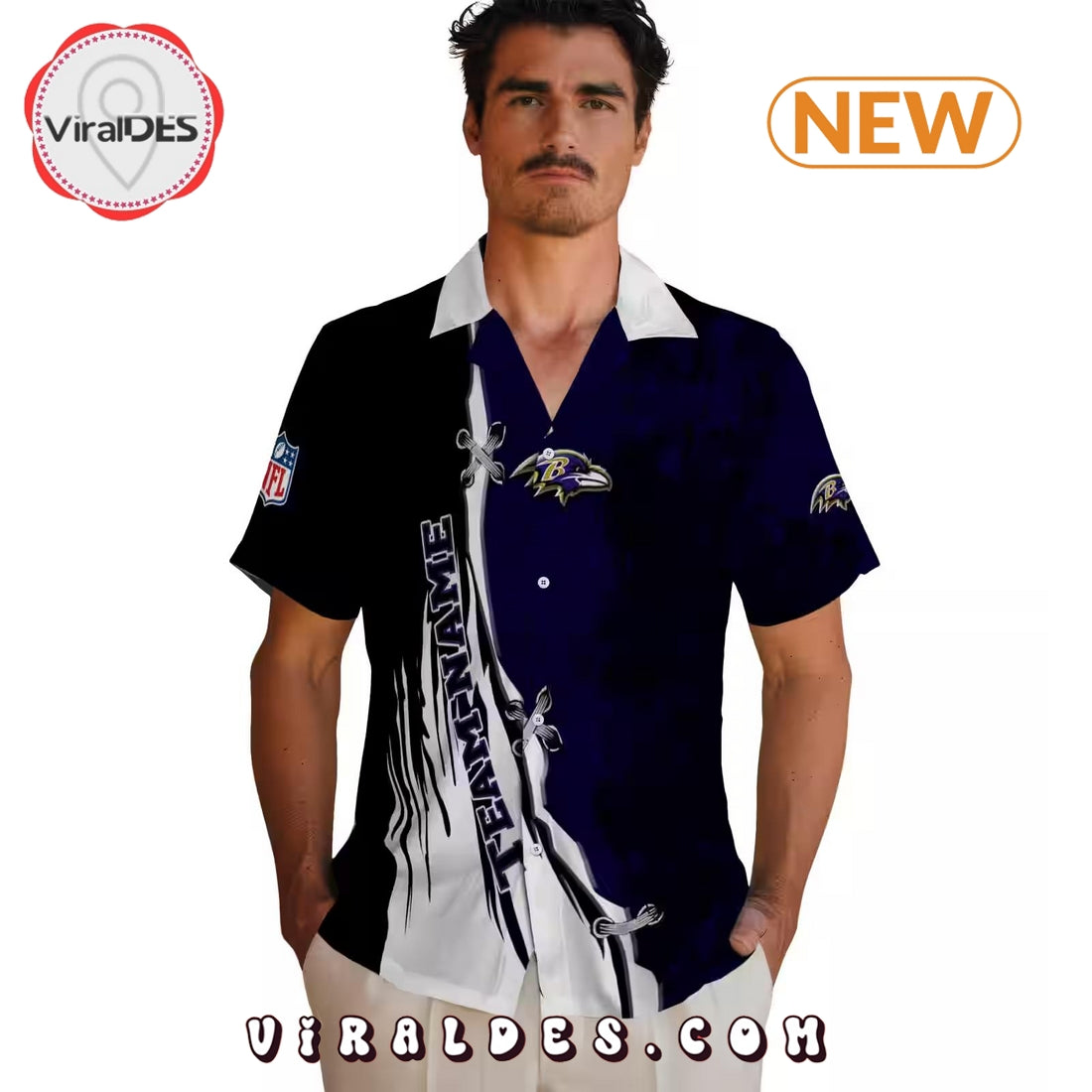 Custom Baltimore Ravens Edgy Streaks Hawaiian Shirt