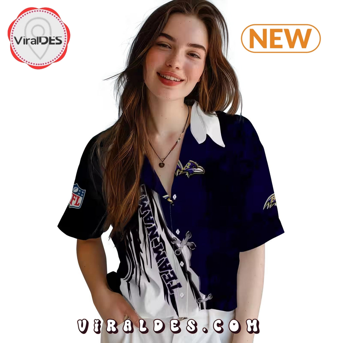 Custom Baltimore Ravens Edgy Streaks Hawaiian Shirt