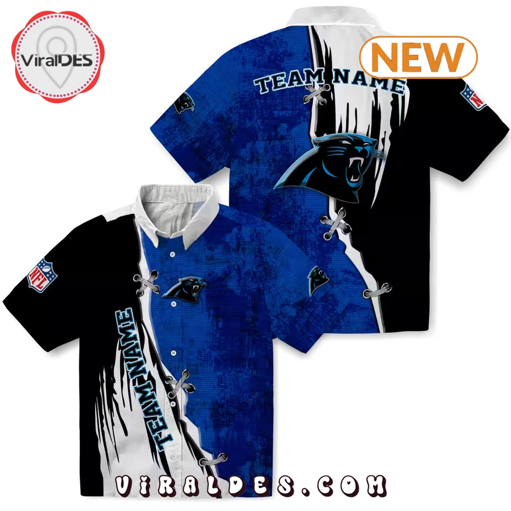 Custom Carolina Panthers Edgy Streaks Hawaiian Shirt