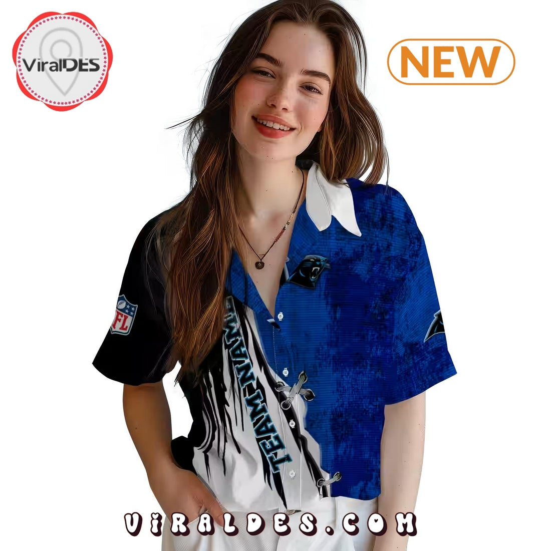 Custom Carolina Panthers Edgy Streaks Hawaiian Shirt
