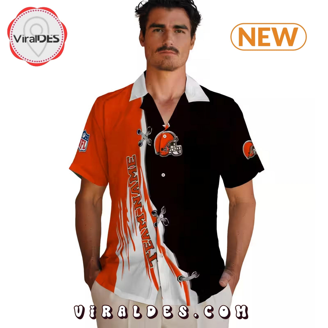 Custom Cleveland Browns Edgy Streaks Hawaiian Shirt