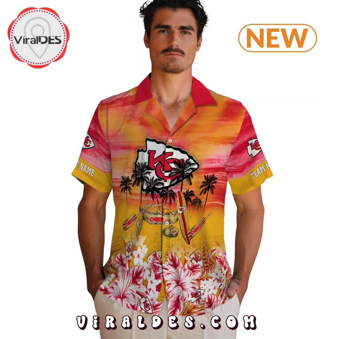 Custom Kansas City Chiefs Tropical Canoe Hawaiian Shirt