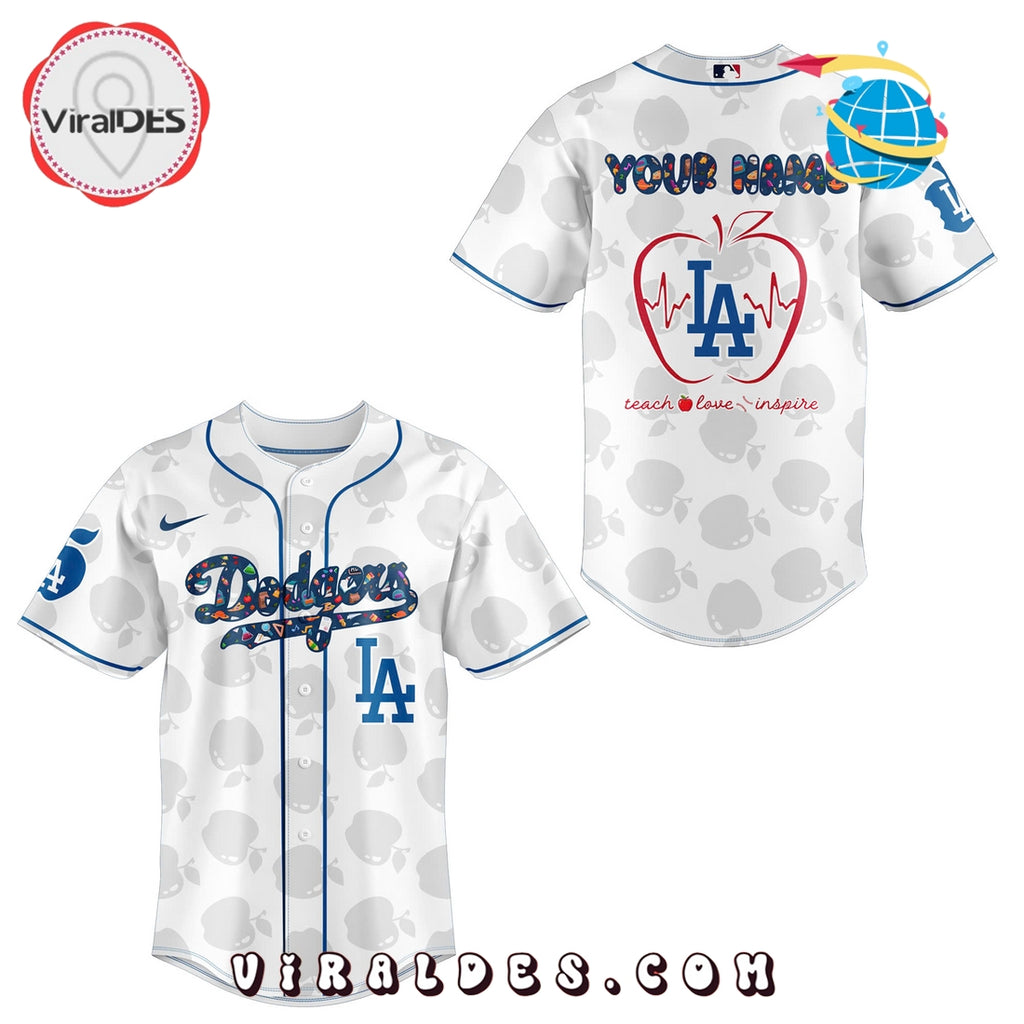 Custom Los Angeles Dodgers Teacher Night Baseball Jersey