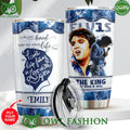 Custom Name Elvis Presley Face Blue Tumbler
