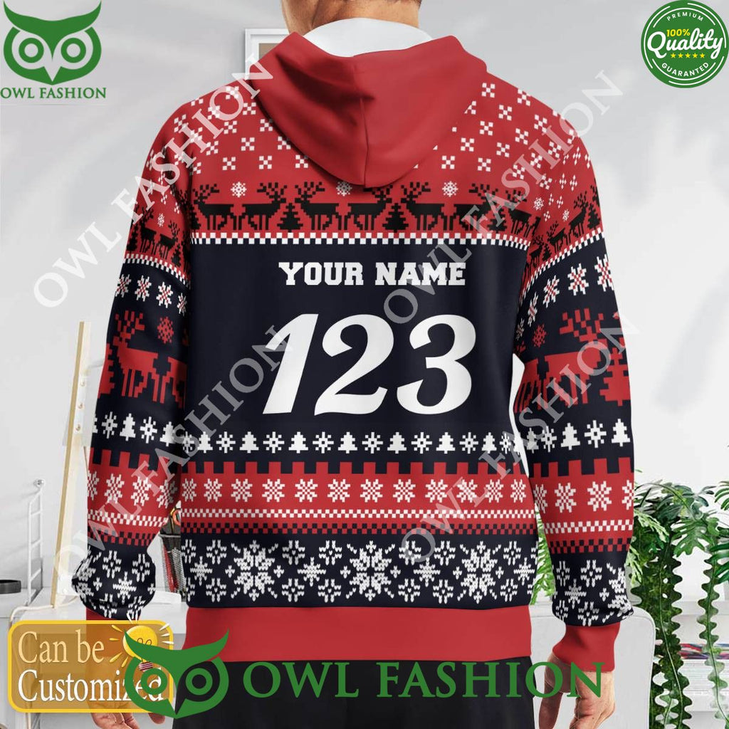 Custom Name Number Christmas Motocross rider Red Sweater