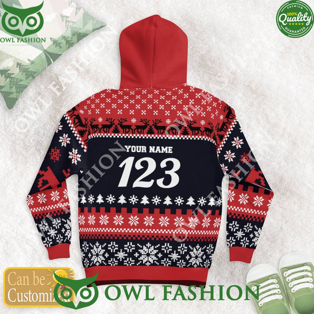 Custom Name Number Christmas Motocross rider Red Sweater