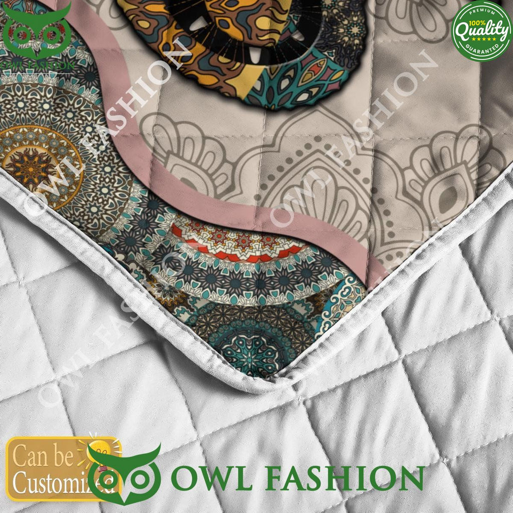 Custom Name Number Motocross Rider Beige Quilt Set