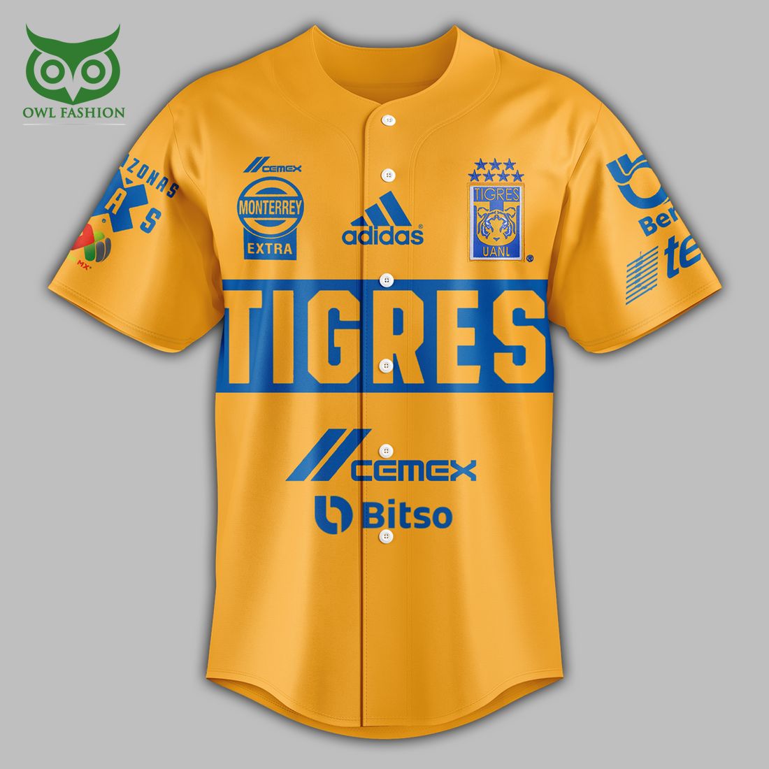 Custom Name Number Tigres UANL Campeón Liga Mx 2023 Baseball Jersey