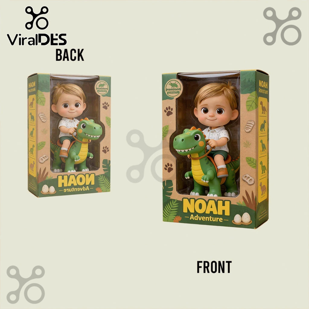 Custom Noah’s Adventure Dino Personalized Toy Action Figure Figurine