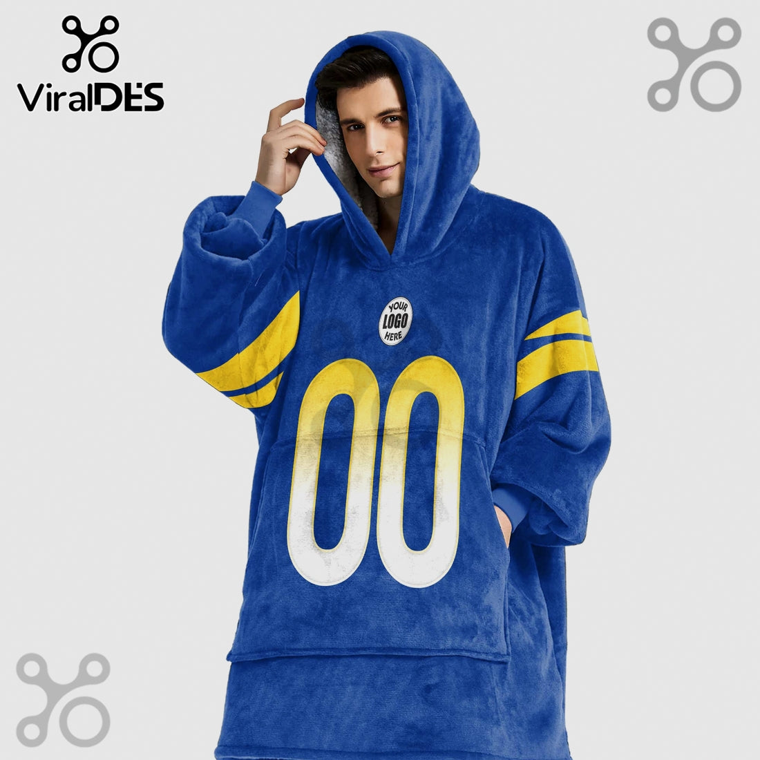 Customizable Football Team Blanket Hoodie