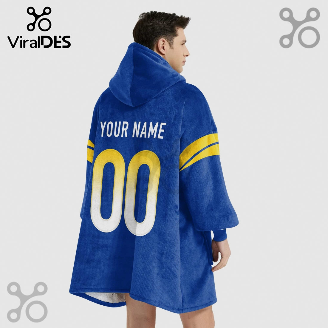 Customizable Football Team Blanket Hoodie