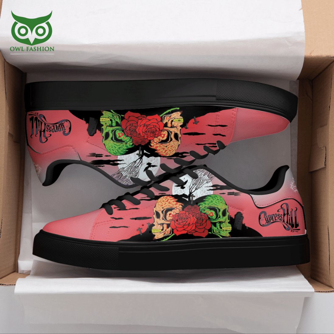Cypress Hill Skull Roses 3D Printed Stan Smith Shoes