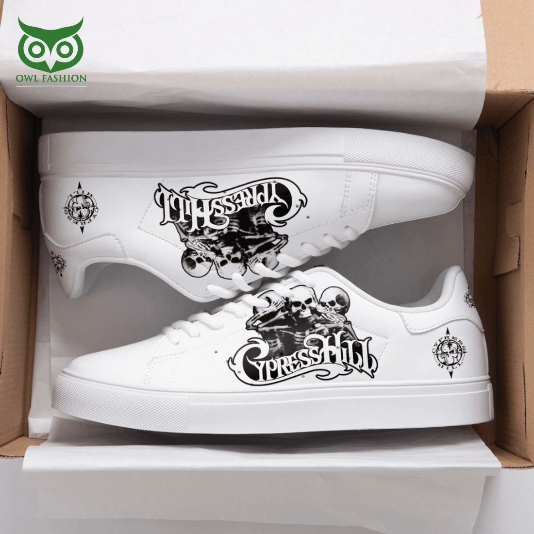 Cypress Hill Skull White 3D Printed Stan Smith Shoes