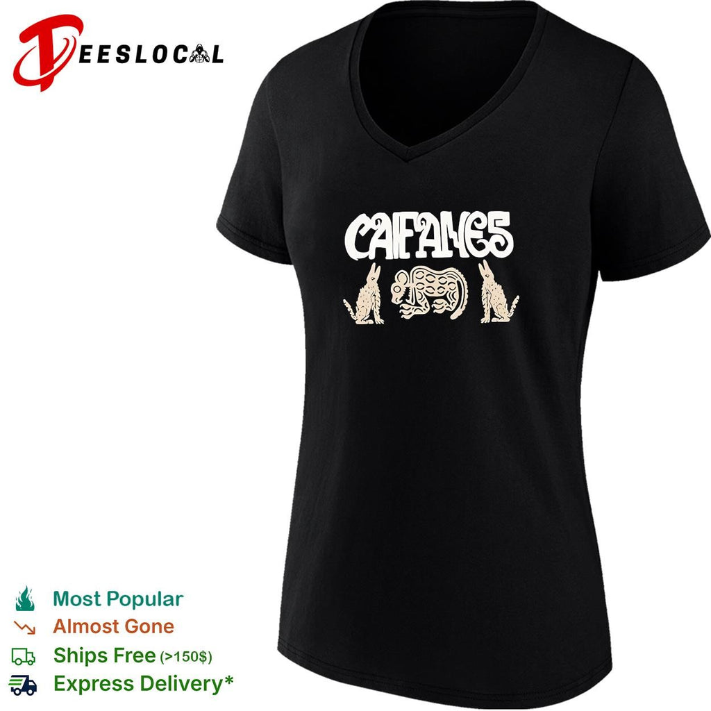 Caifanes rabbit and armadillo Aztec folk art illustration black graphic shirt