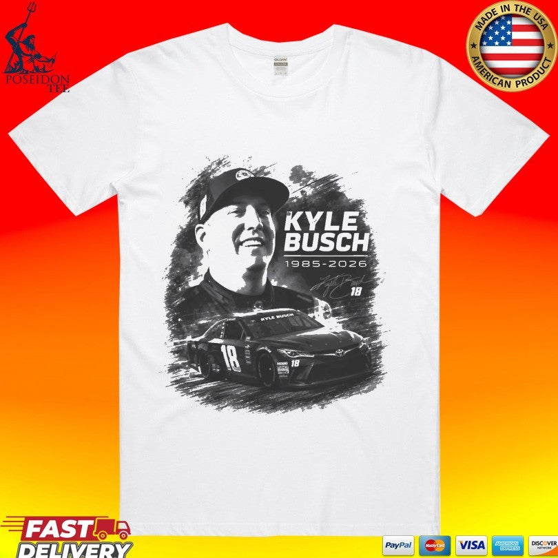 Rip Kyle Busch 18 1985 2026 Signature T-shirt