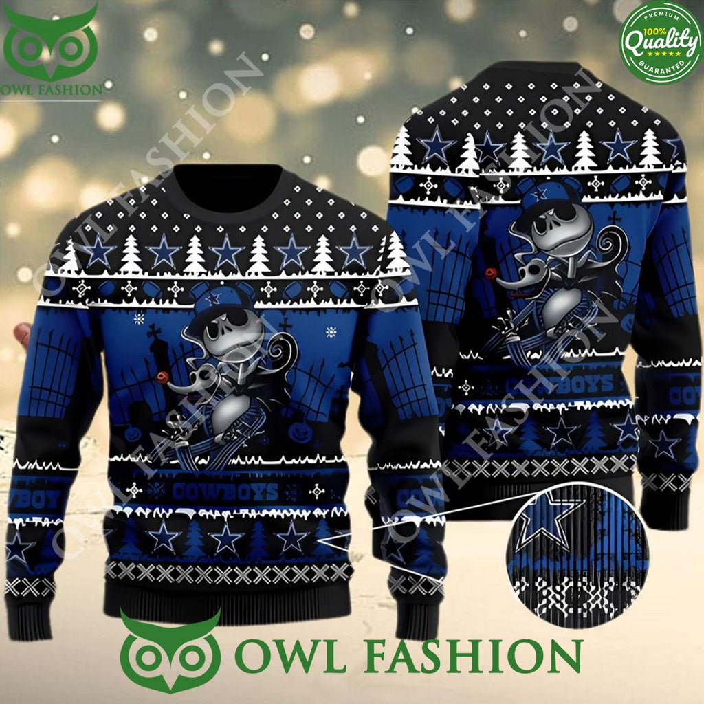 Dallas Cowboys Jack Skellington Halloween Christmas Ugly Sweater Jumper