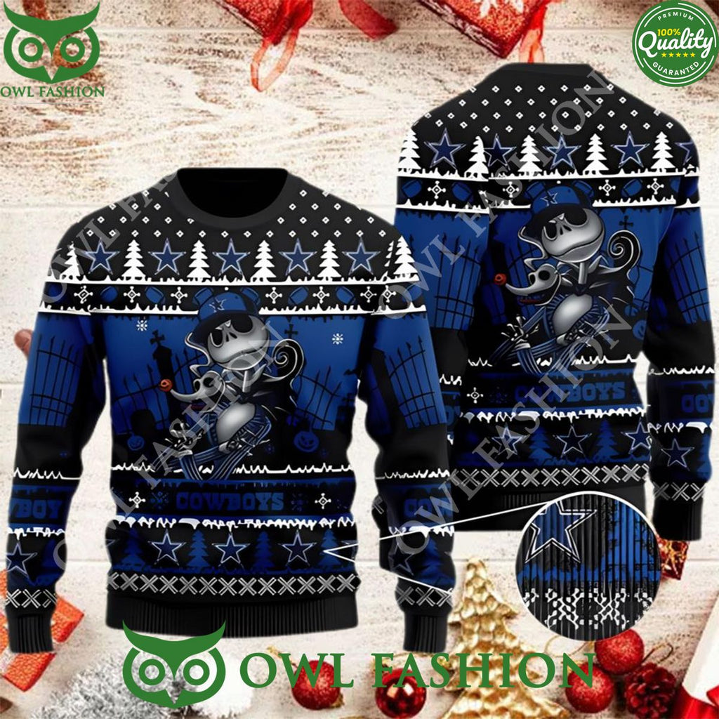 Dallas Cowboys Jack Skellington Halloween Christmas Ugly Sweater Jumper