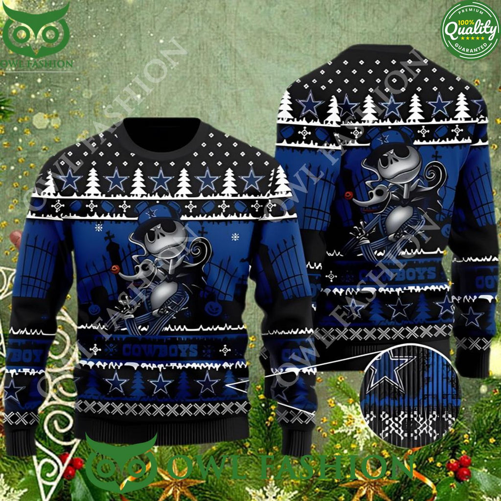Dallas Cowboys Jack Skellington Halloween Christmas Ugly Sweater Jumper