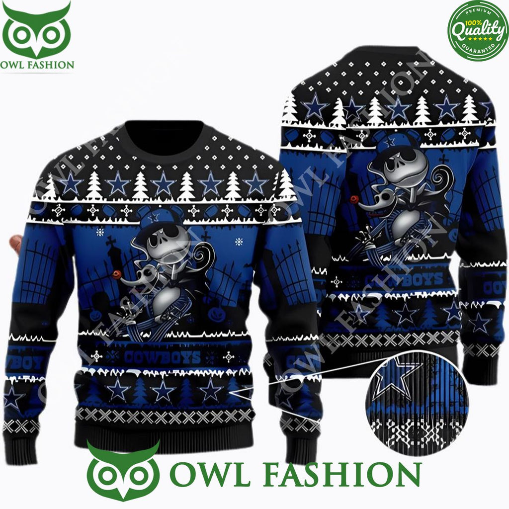 Dallas Cowboys Jack Skellington Halloween Christmas Ugly Sweater Jumper