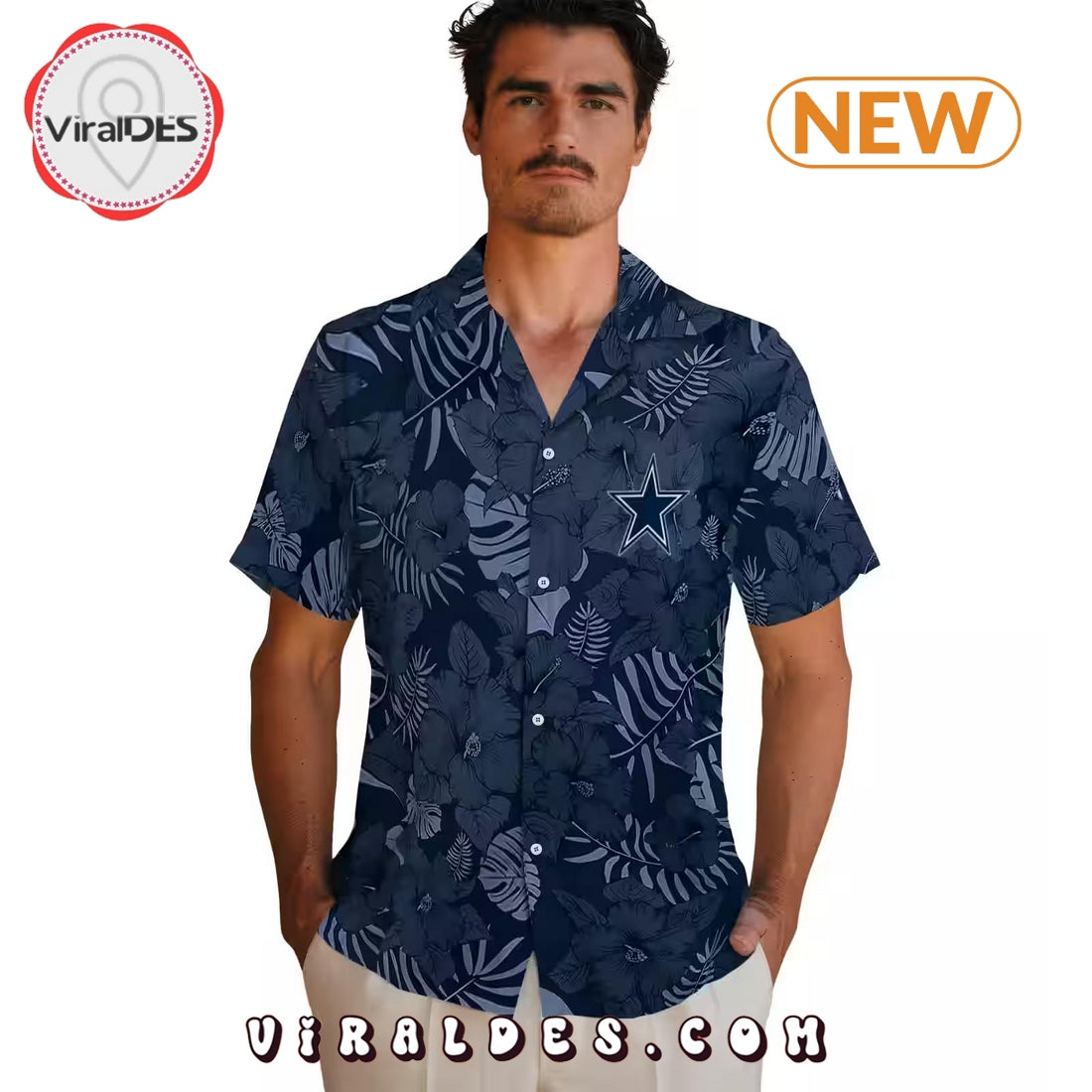 Dallas Cowboys Jungle Vibes Blue Hawaiian Shirt