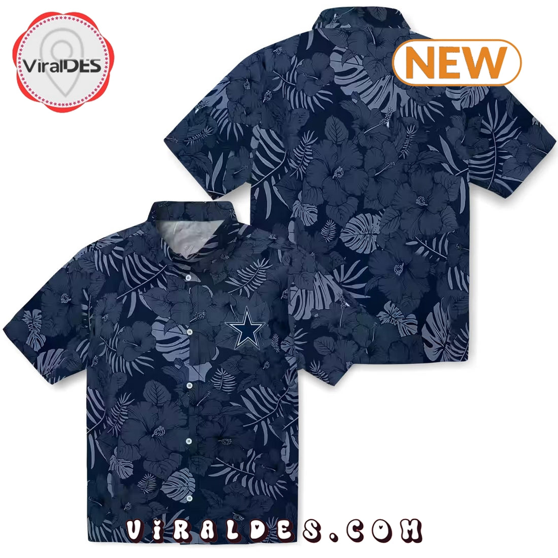 Dallas Cowboys Jungle Vibes Blue Hawaiian Shirt