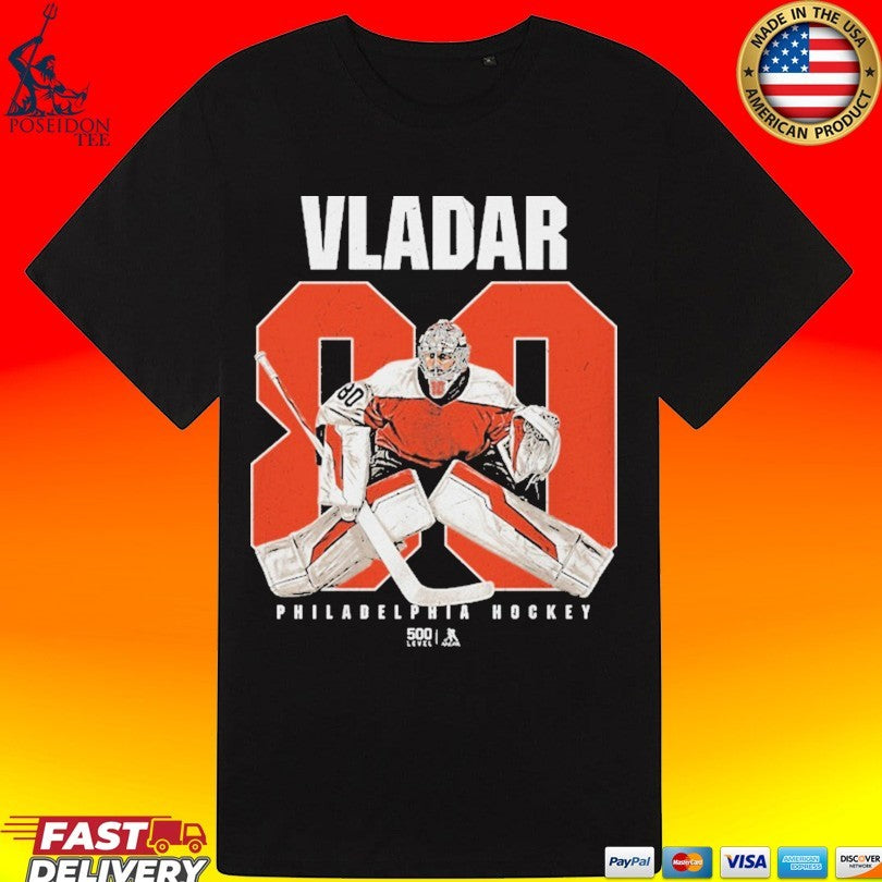 Dan Vladar 80 Philadelphia Hockey Flyers Name And Number T-shirt