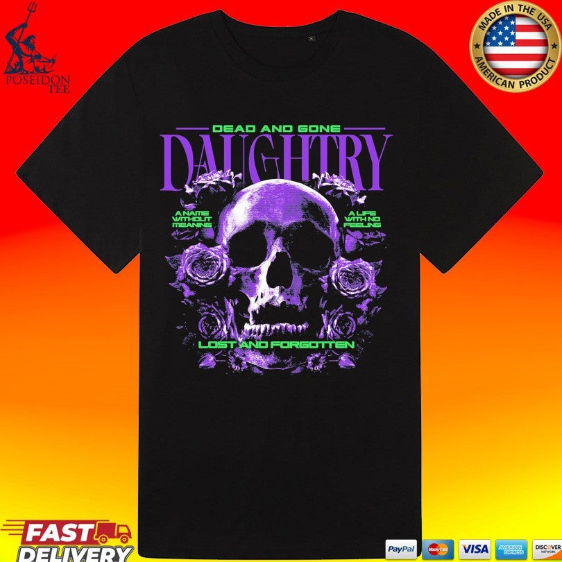 Daughtry Dead And Gone Lost And Forgotten Purple Skull T-shirt