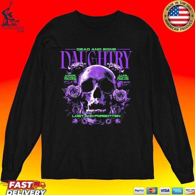 Daughtry Dead And Gone Lost And Forgotten Purple Skull T-shirt