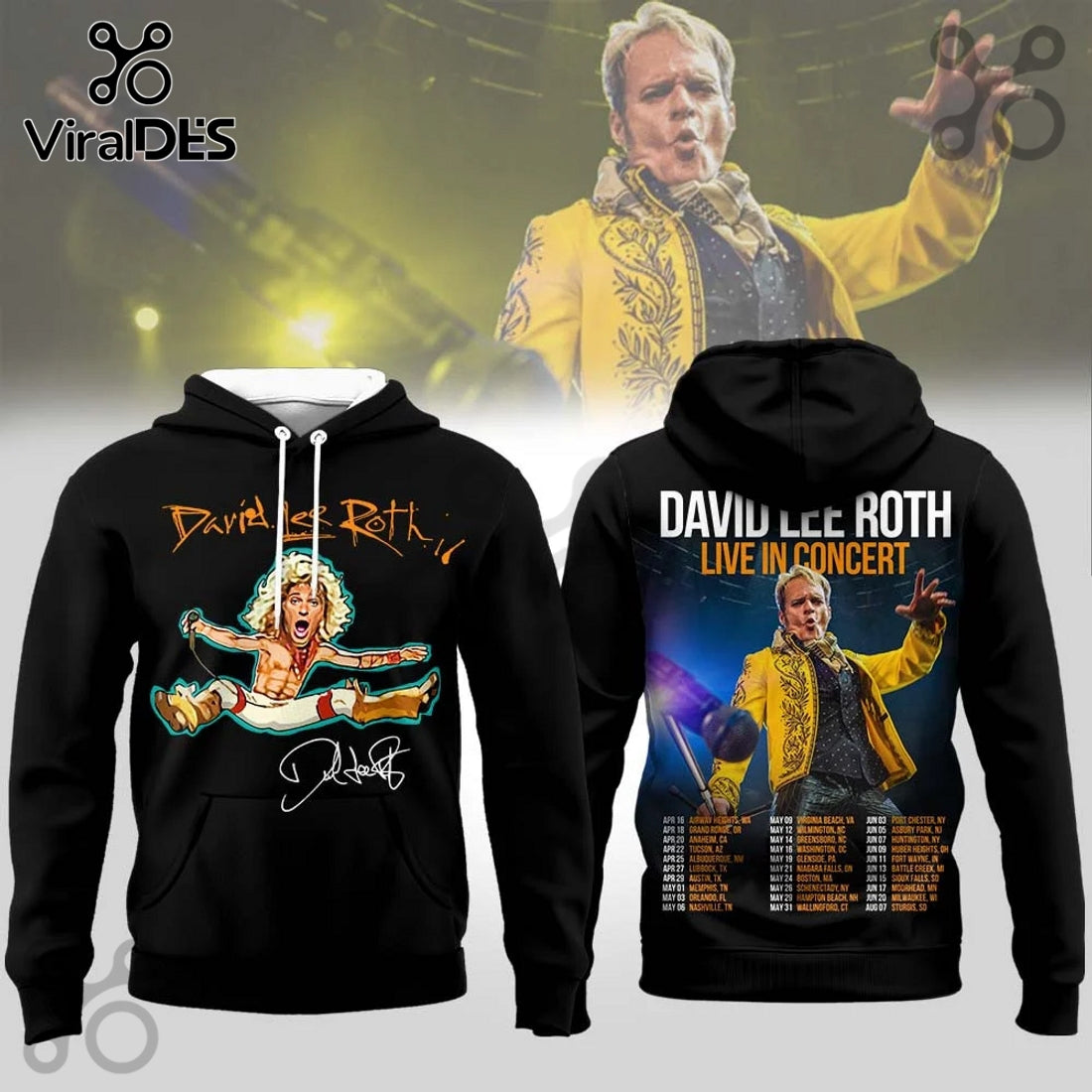 David Lee Roth 2026 Tour 3D T-Shirt