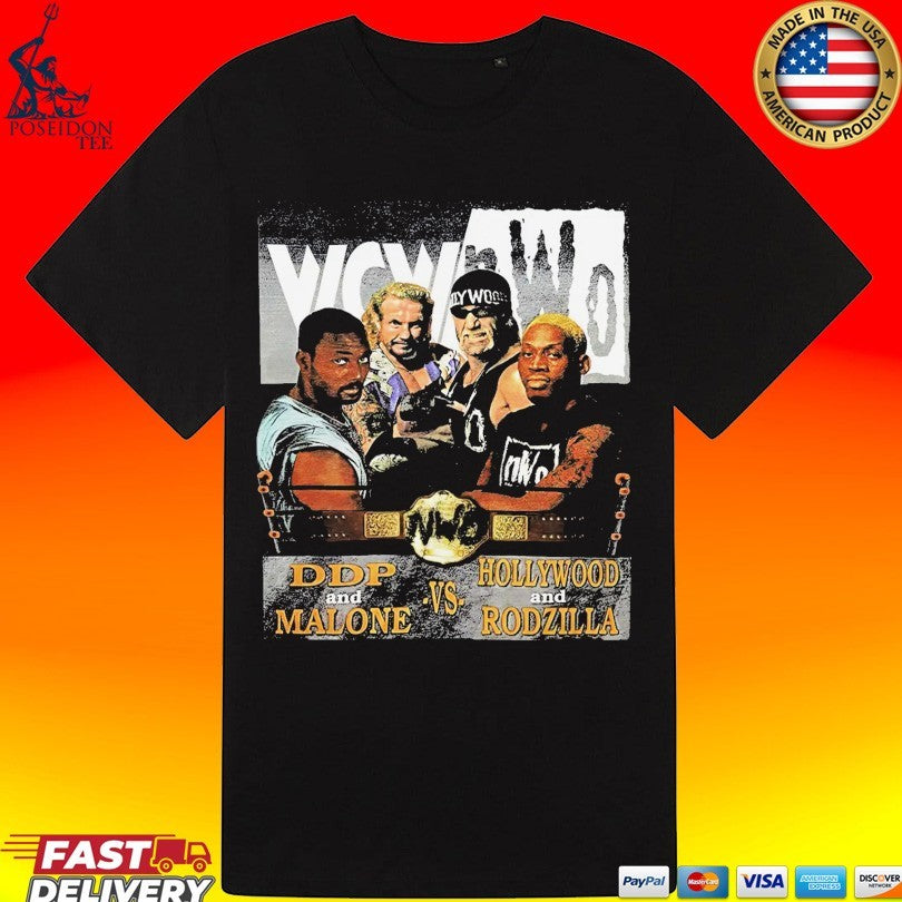 DDP Karl Malone vs Hogan Rodman WCW nWo 90s Wrestling T-shirt