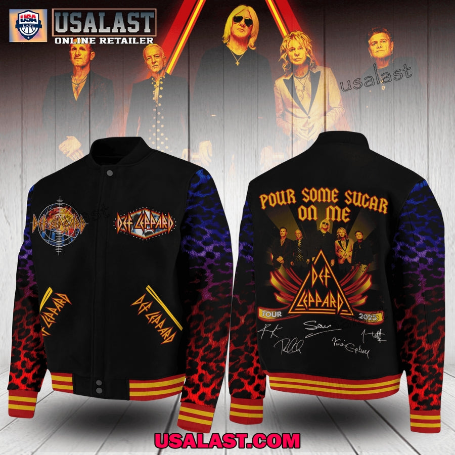 Def Leppard Pour Some Sugar On Me 2025 Tour Baseball Jacket
